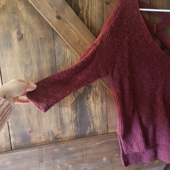 High low batwing dolman open back sweater small - Picture 3 of 7